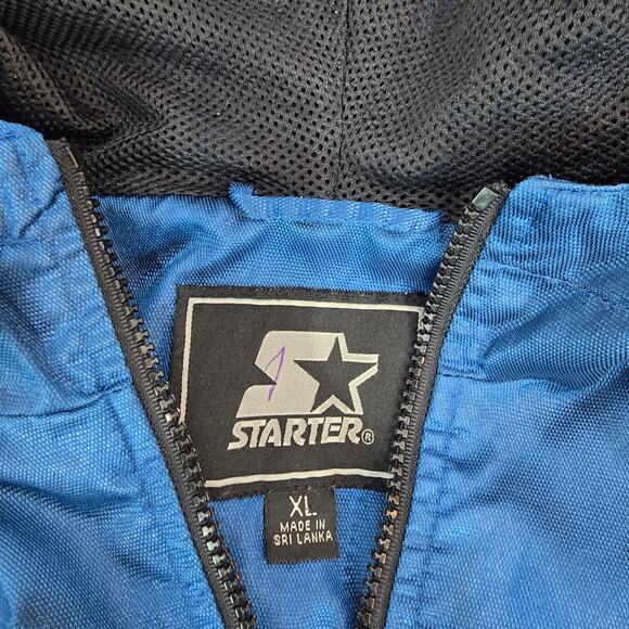 Men's Vintage 90's Starter Half Zip Jacket Teal Blue Black XL - Picture 8 of 12